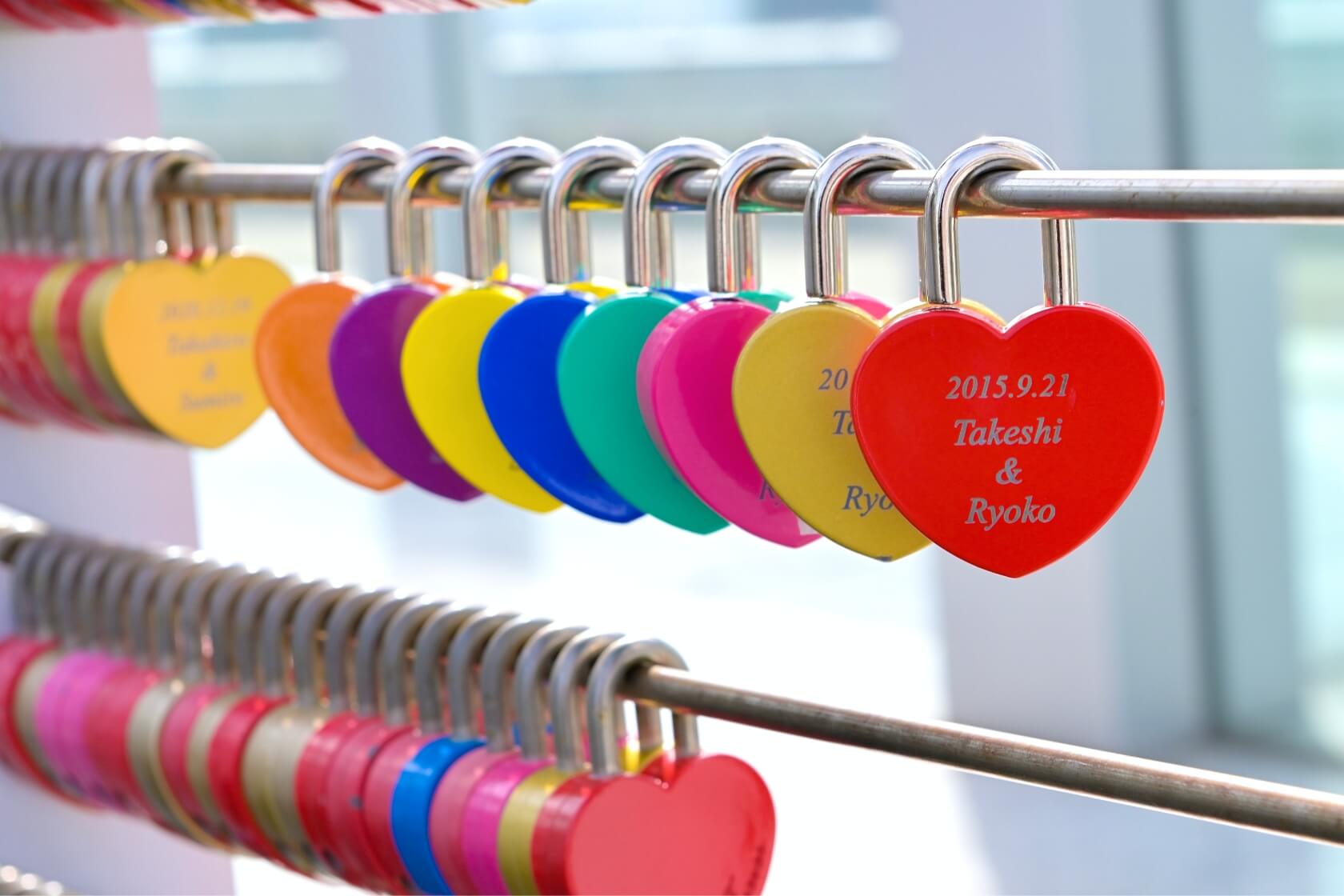 Umeda Sky Building Leave Memories with Heart-shaped Padlocks